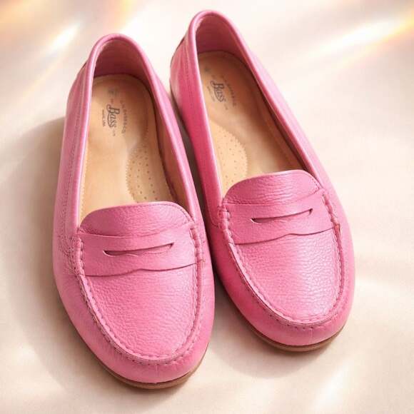 G.H. Bass & Co. Shoes - G.H. Bass & Co. Pink Pebbled Leather Penny Driving Loafers
